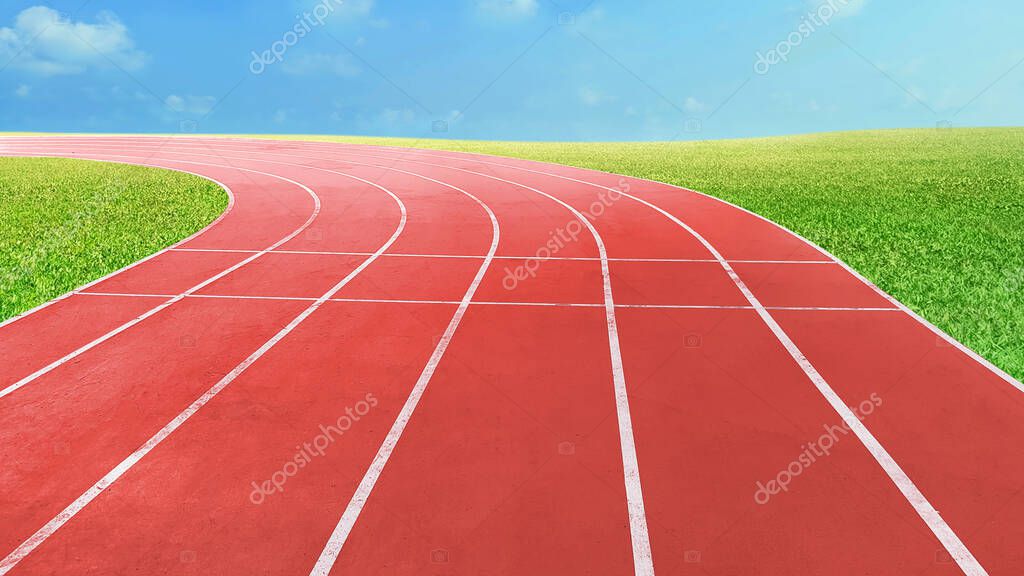 Laufveranstaltung mit Teilnehmern auf der Bahn